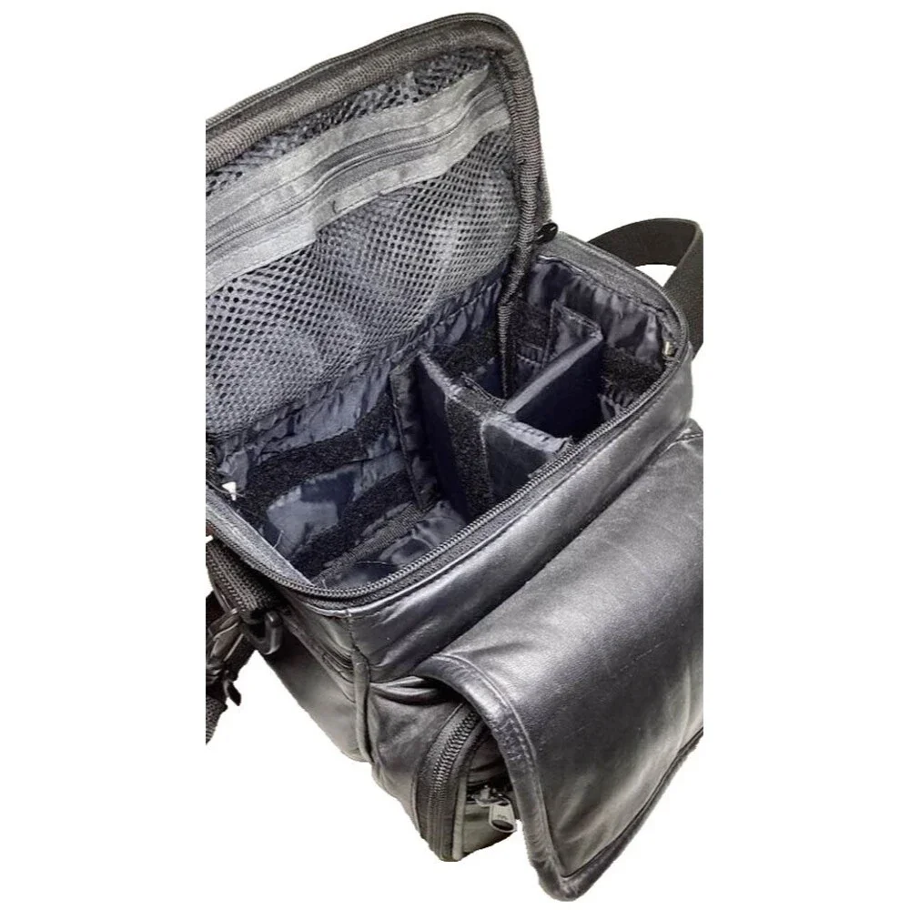 SLR Digital Camera Bag Case Carrying Storage Black Padded Pockets Strap